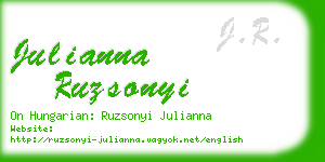 julianna ruzsonyi business card